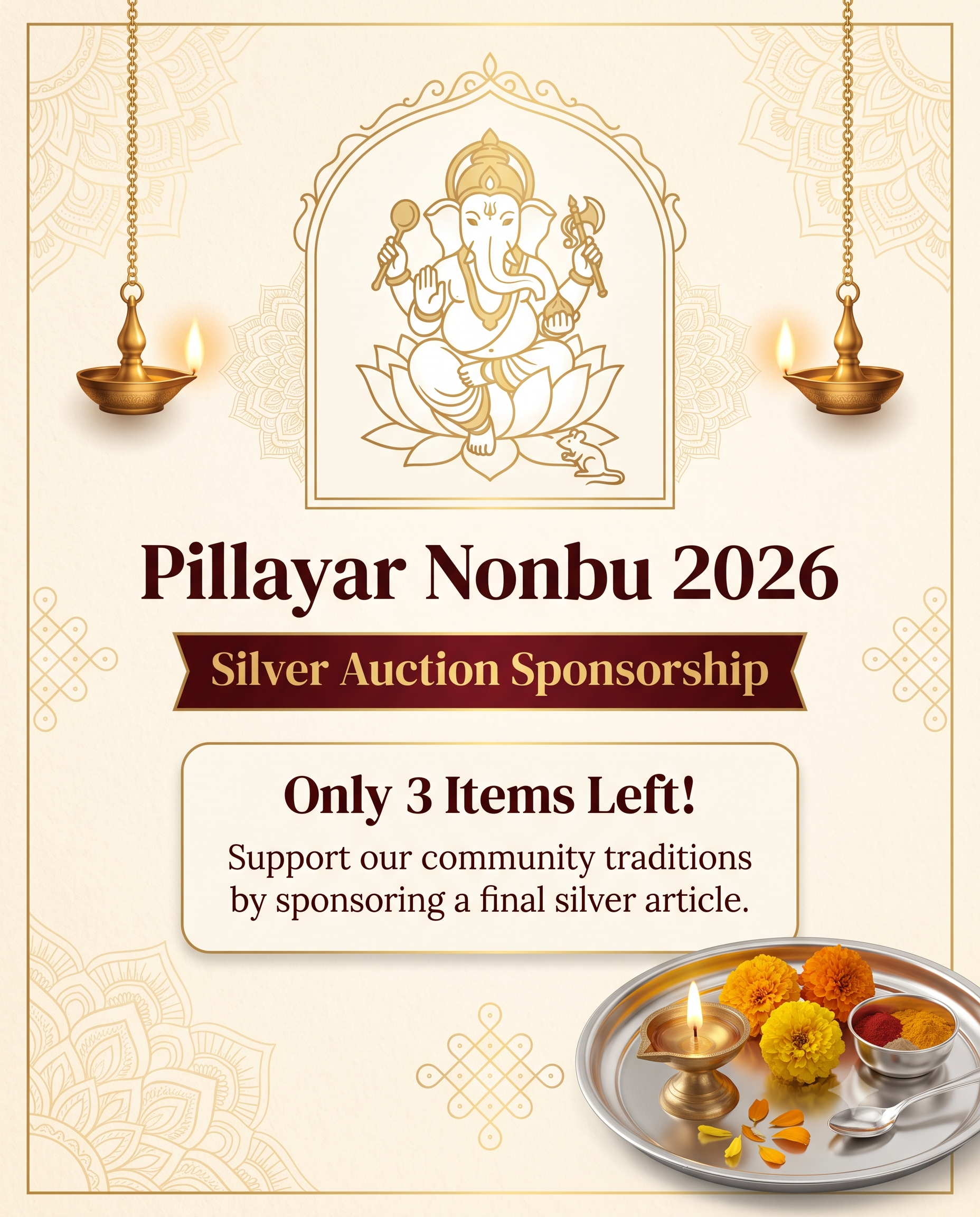 Thirukarthigai & Thirukalyanam Event Poster
